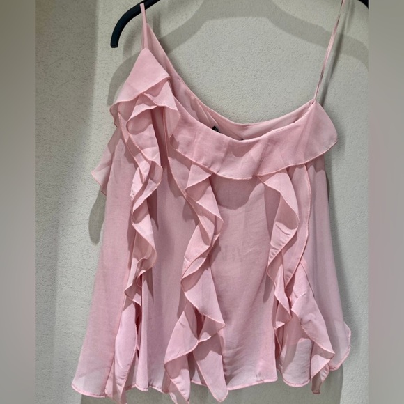 Zara Asymmetric Frill Ruffle One Shoulder Blouse - Picture 8 of 8